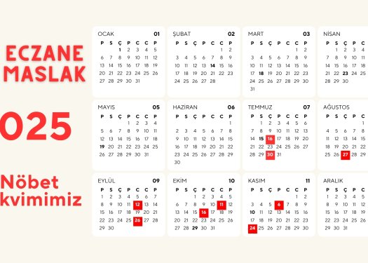 Eczane Maslak Nöbet Takvimimiz